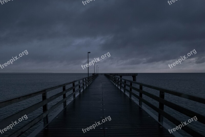 Coast Germany Baltic Ocean Pier