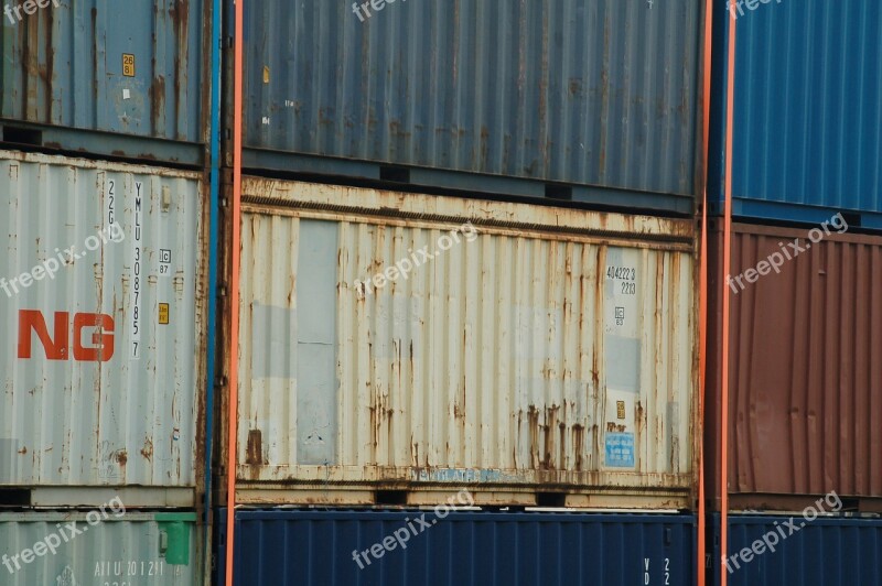 Containers Background Steel Paint Rust