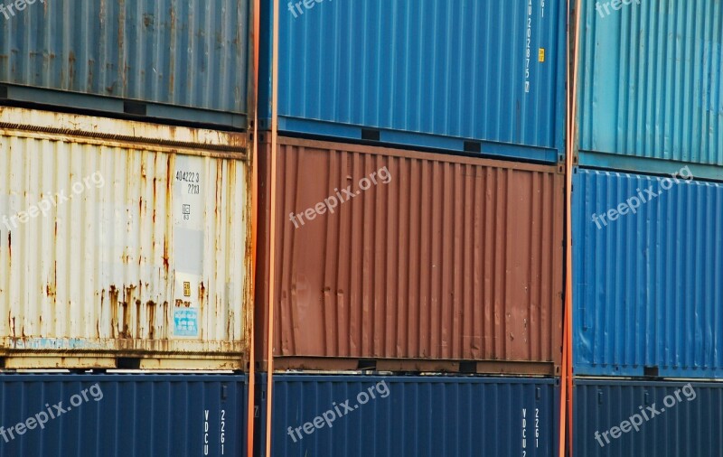 Container Containers Blue Brown White