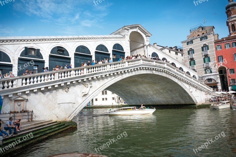 Venezia Bridge Blue Sky Venice Italy