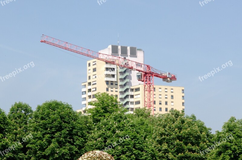 House Skyscraper Crane Baukran Build