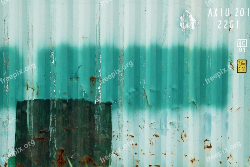 Containerwand Rust Corrugated Sheets Green White