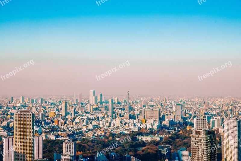 Tokyo Day High Rise Building Japan City