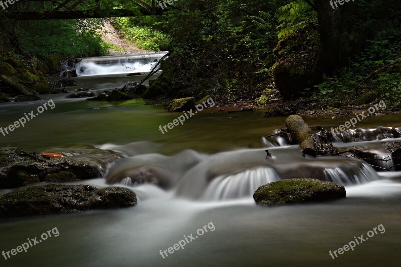 Long Exposure Forest Bach Waterfall Moss