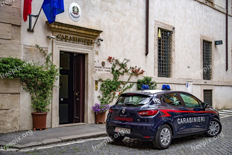 Police Carabinieri Police Station Car Flashing Light