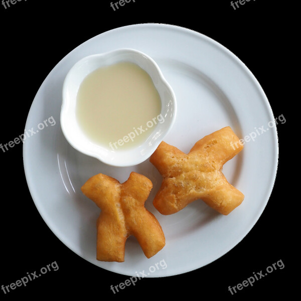 Plate Fried Food Dip White Chinese