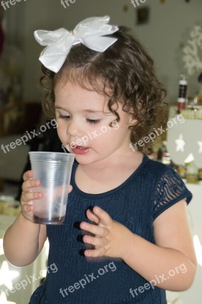 Girl Drinking Drinking Soda Little Girl Free Photos