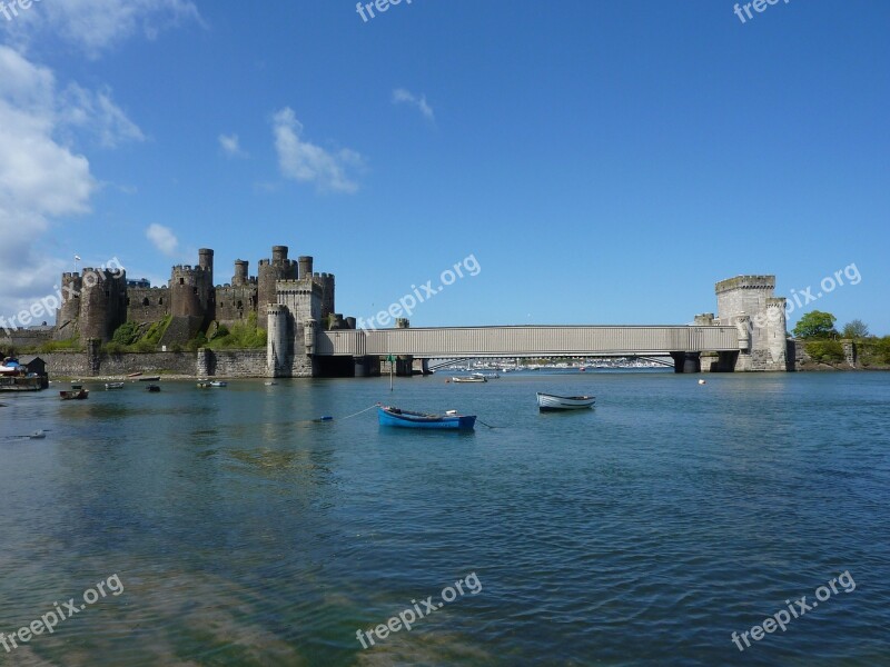 Conwy Castle Bridge Coast Landmark Ruins