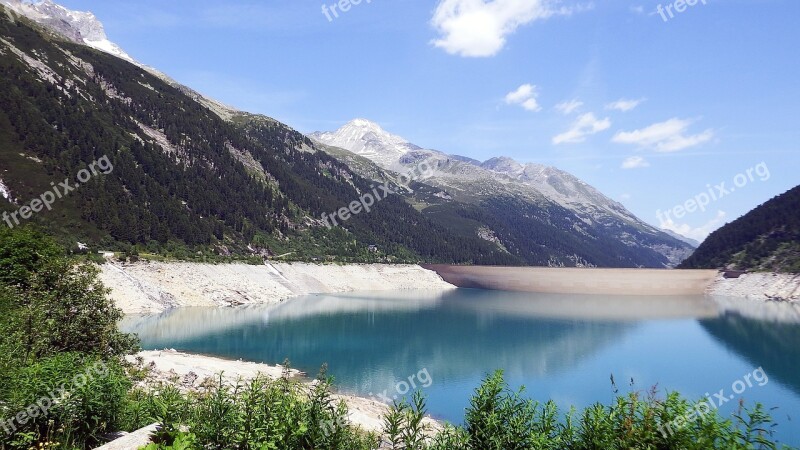 Schlegeis Reservoir Austria Mountains Lake