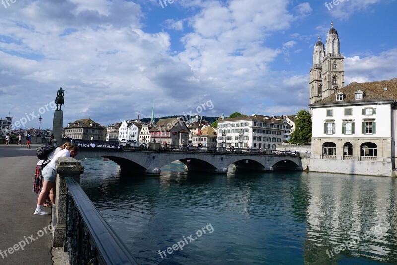 Zurich Switzerland Limmat River Water