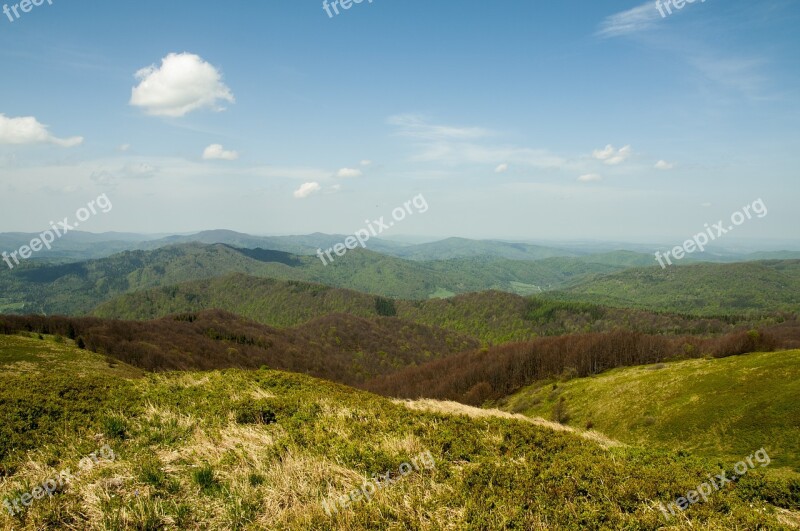 Landscape Mountains Nature Green Bieszczady