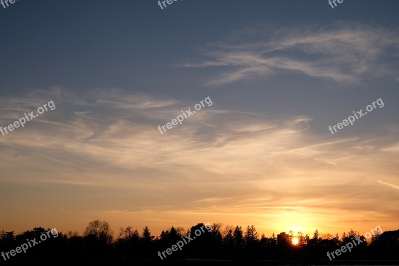 Sunset Sunrise Winter Cold Sky