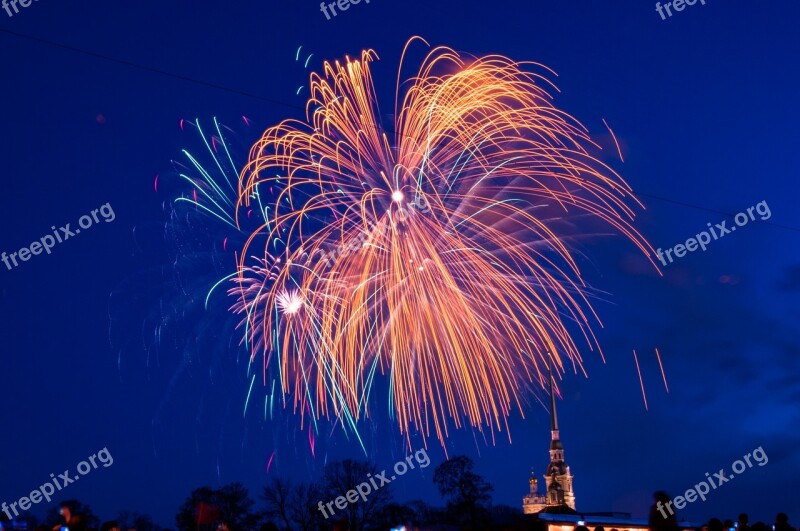 St Petersburg Russia Salute May 9 The Peter And Paul Fortress Fireworks