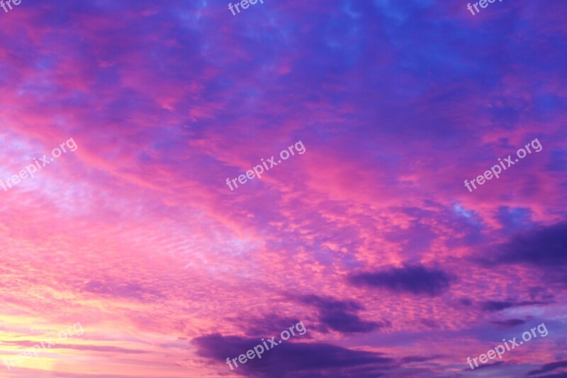 Sunset Sky Abendstimmung Clouds Afterglow