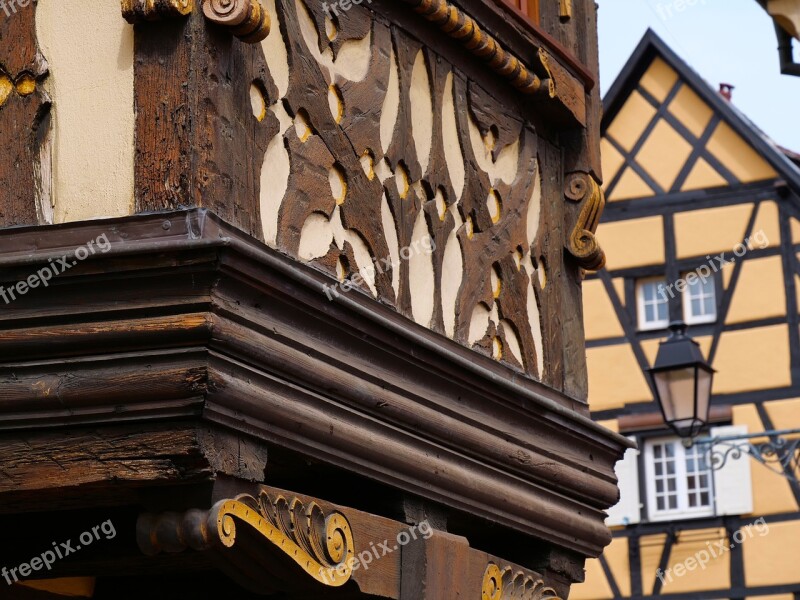 Stud Alsace House Facade Old Houses Village