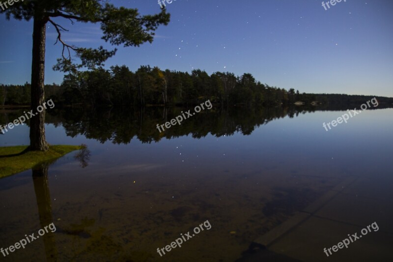 Night Stars Himmel Lake Free Photos