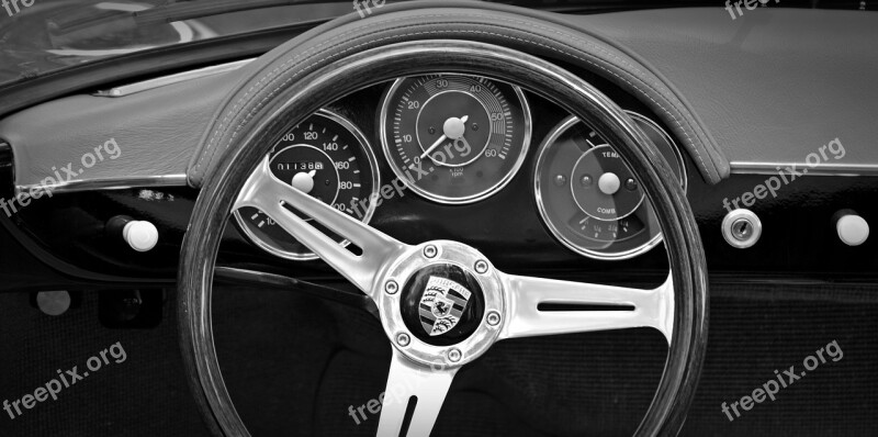 Oldtimer Porsche 356 Instruments Auto Old