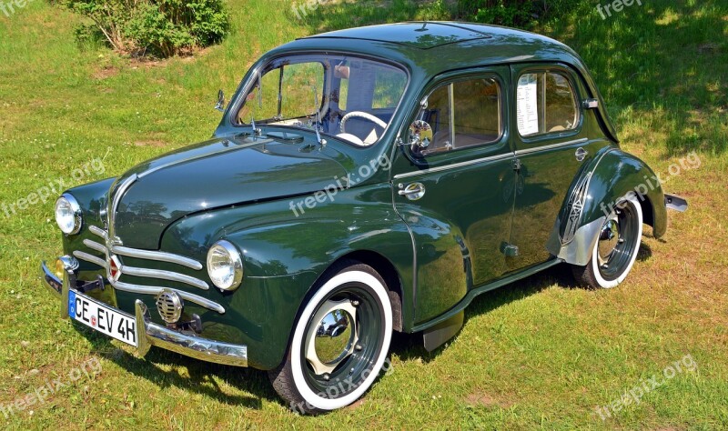 Oldtimer Renault Renault 4 Cv Luxe Cremschnittchen Car Old