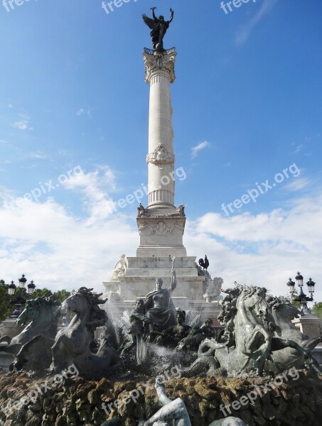 Bordeaux Fountain Girondins Girondins Monument France