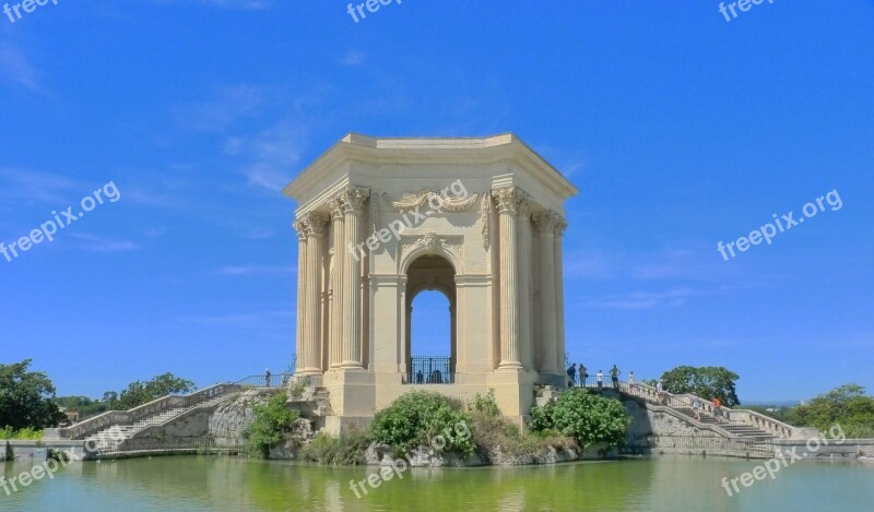 Montpellier Peyrou Water Castle France Architecture Peyrou