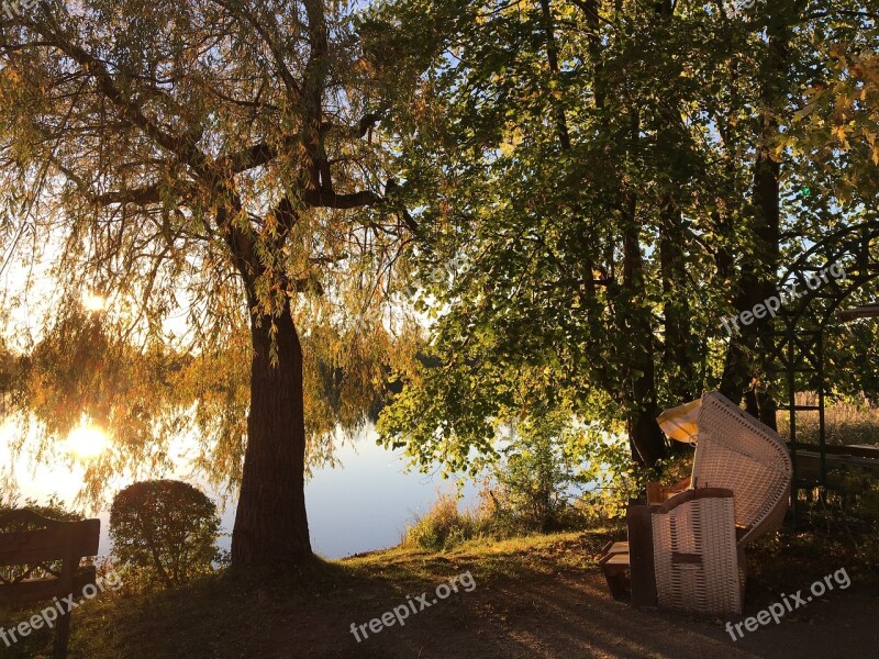 Sunset Lake Abendstimmung Water Water Reflection