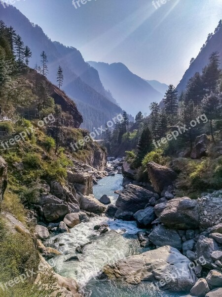 Kasol Parvati Valley River Mountain India