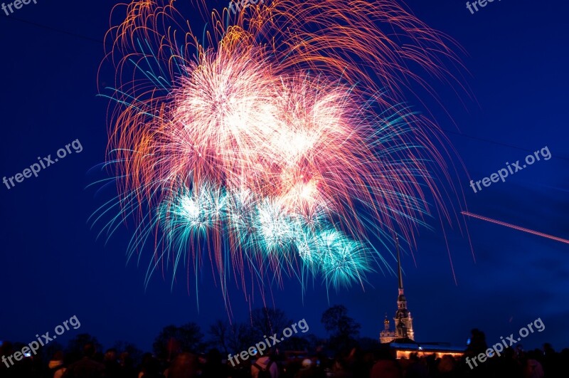 St Petersburg Russia Salute May 9 The Peter And Paul Fortress Fireworks