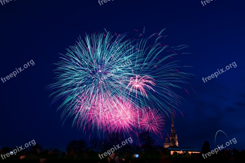 St Petersburg Russia Salute May 9 The Peter And Paul Fortress Fireworks