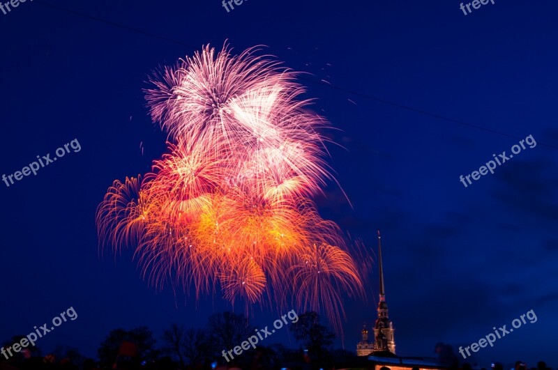 St Petersburg Russia Salute May 9 The Peter And Paul Fortress Fireworks