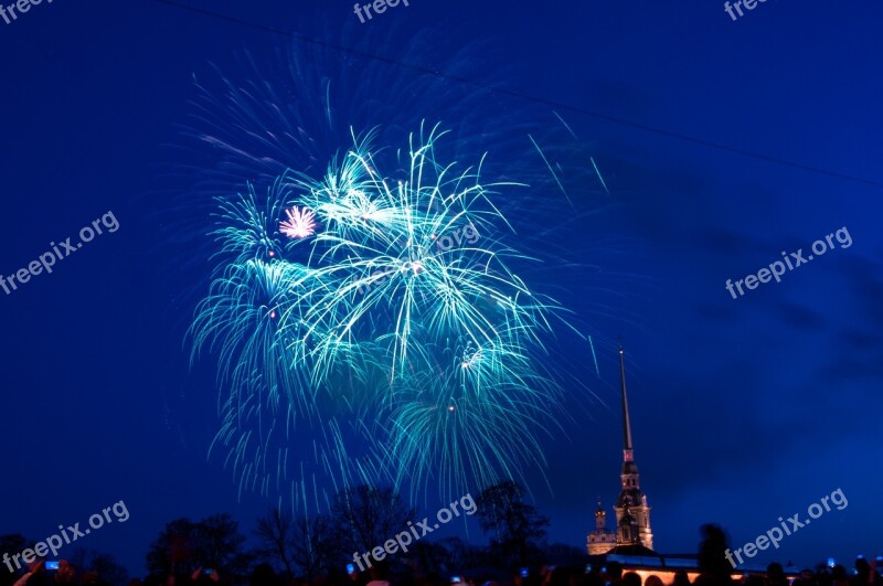 St Petersburg Russia Salute May 9 The Peter And Paul Fortress Fireworks