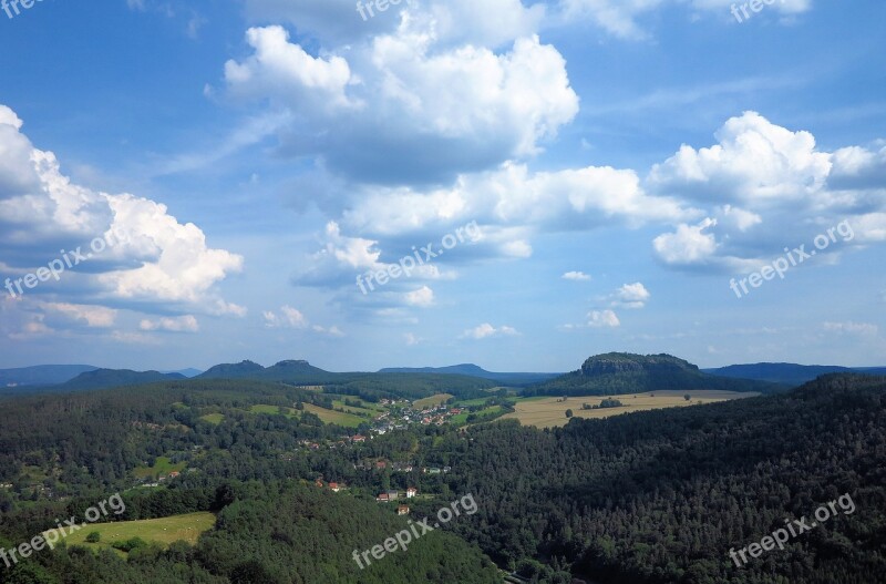 Landscape Germany Saxony Mountains Free Photos