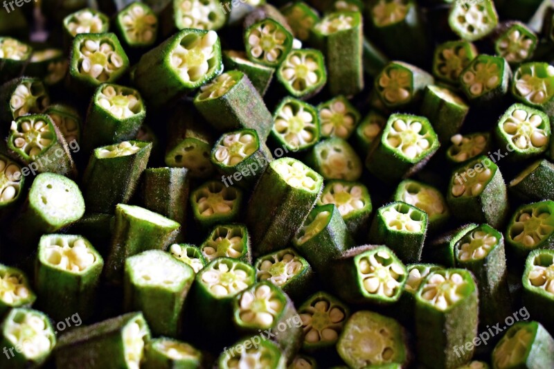 Okra Lady Finger Vegetables Okro Bhindi