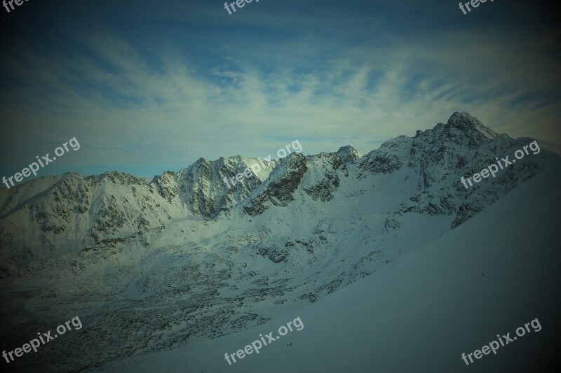 Buried Top View Polish Tatras Tatry Clouds