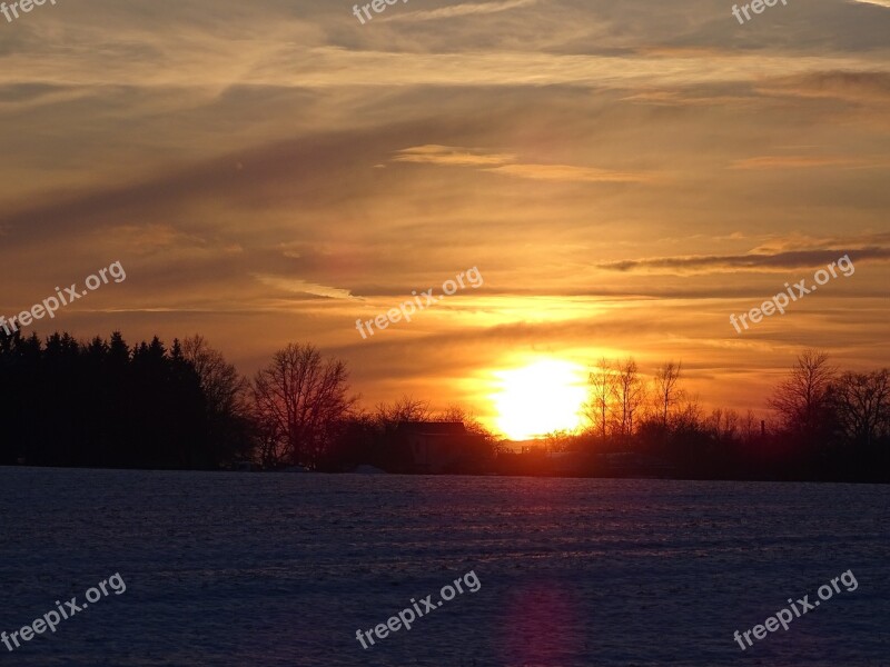 Sun Winter Snow Nature Cold