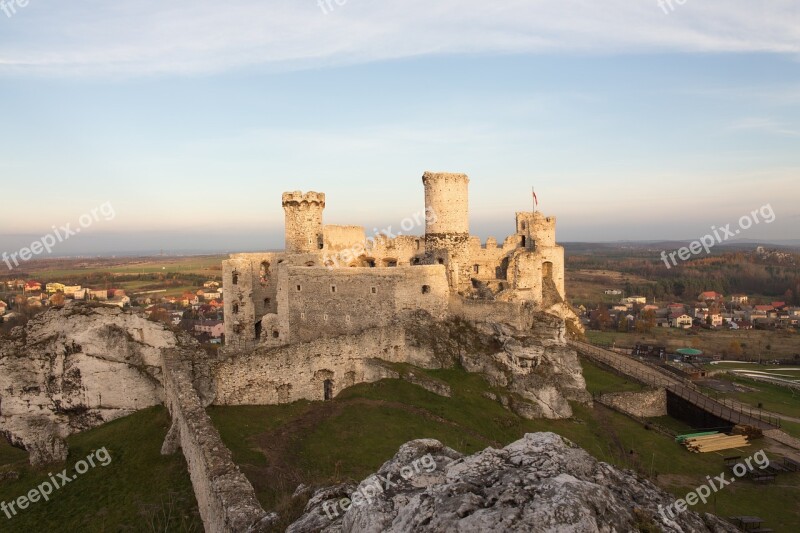 Castle The Ruins Of The Ogrodzieniec Poland Old