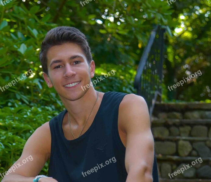 Young Man Smile Summer Vacation Free Photos