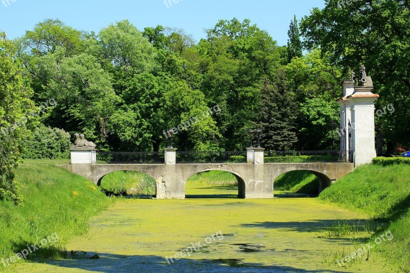 Bridge Moat Landscape Spring Green