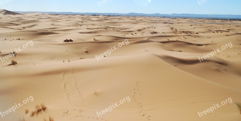 Desert Morocco Merzouga Sand Dunes