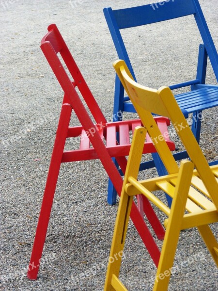 Chairs Colors Folding Chairs Sit Free Photos