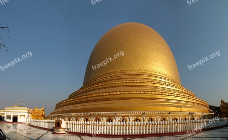 Kaunghmudaw Pagoda Sagaing Architecture Myanmar Burma