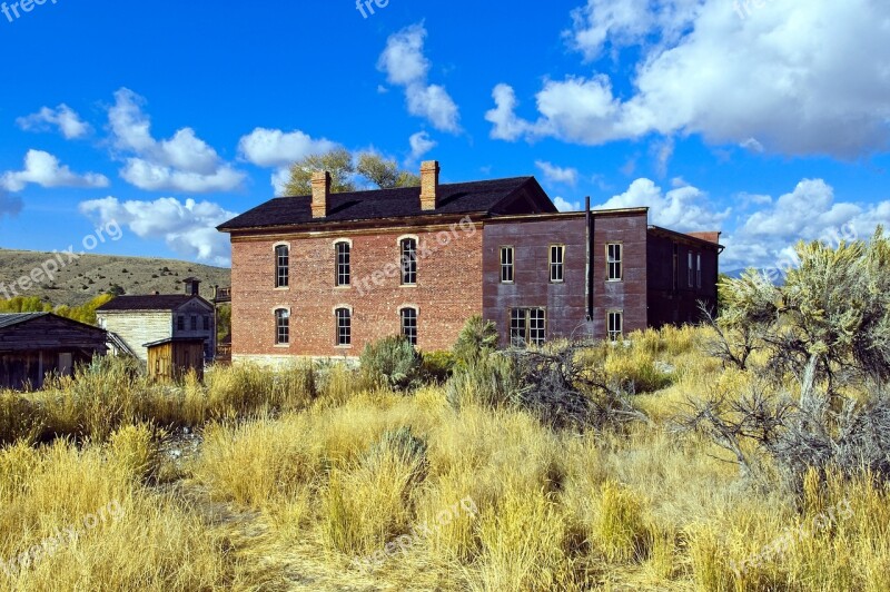 Side View Hotel Meade Montana Usa Bannack Ghost Town