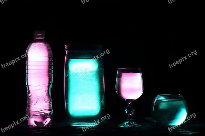 Bottles Capacity Light-graphic Glass Water