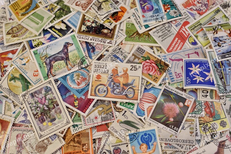 Wallpaper Background Stamps Post Office Retro