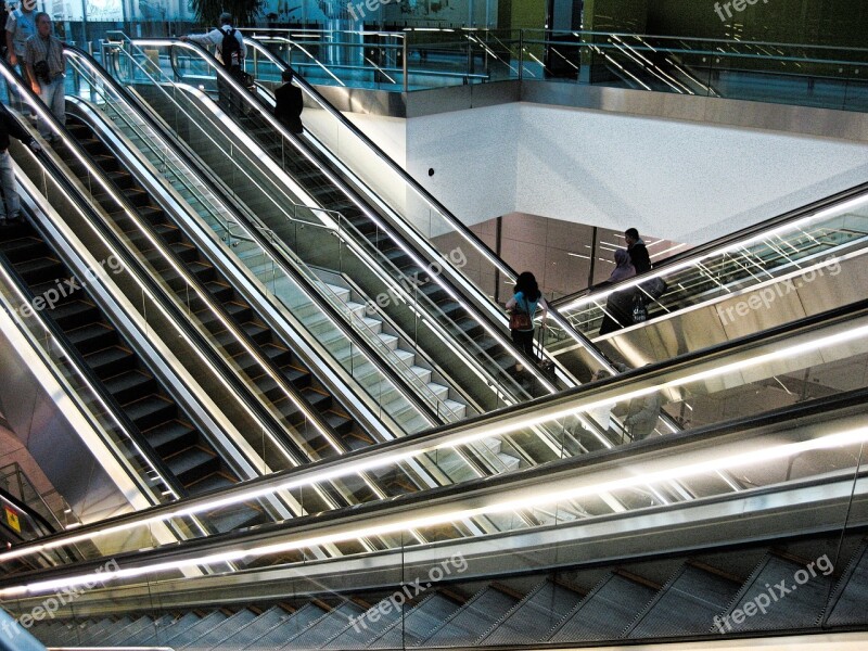 Escalator Stairs Railway Station Airport Architecture