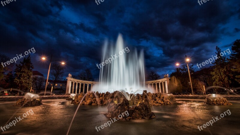 Vienna Austria Night Waterscape Europe