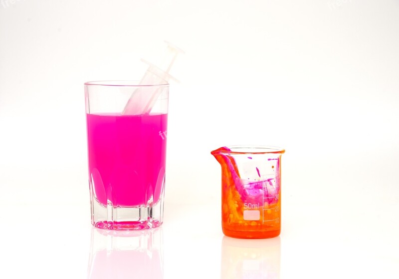 Ink Pink Glass Beaker Color