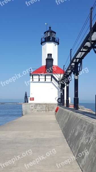 Lighthouse Michigan City Indiana Tourist Lake