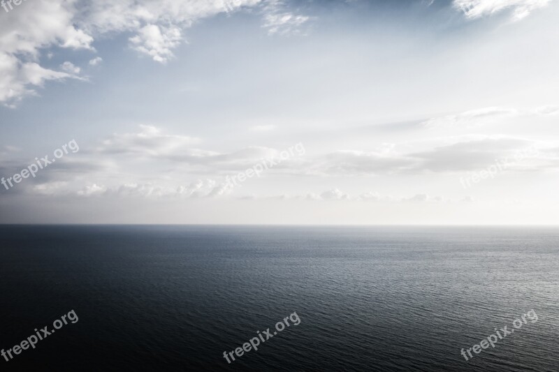 Sea Seascape Copyspace Calm Cloud