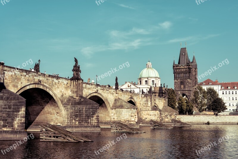 Bridge Charles Bridge Charles Cityscape Czech