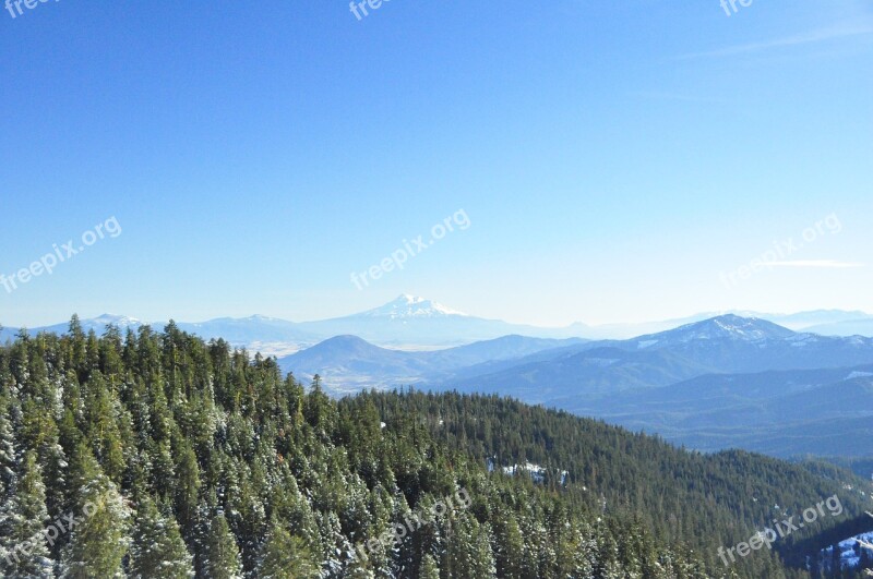 Mountain Shasta Forest California Landscape